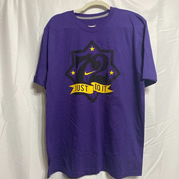 1972 Lakers Commemorative Nike Regular Fit XL Purple T-Shirt - Picture 1 of 4